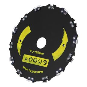 Circular Saw Blade, Right Angle Chain Disc Alloy Steel Angle Grinder Grinding Shaping Attachment Circular Chainsaw Wheel for Wood Plastic Carving Shaping (7in)