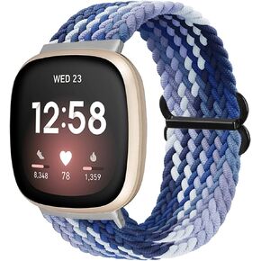 Watbro Braided Solo Loop band Compatible with Fitbit Versa 3/Fitbit Sense,Breathable Elastic Soft Nylon Adjustable Sport band Replacement Band for Fitbit Versa 3/Old Version Fitbit Sense Women Men