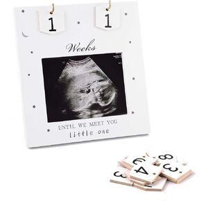 NQEUEPN Sonogram Picture Frame, Baby Sonogram Photo Frame Ultrasound Picture Frame Countdown Weeks Pregnancy Announcement Picture Frames Meet Your Baby Decor