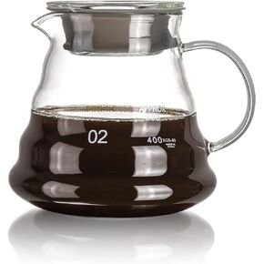 Vdomus Pour Over Coffee Maker - 500ml Glass Coffee Pot - Portable Dripper - 5''H French Style Manual Coffee Brewer with Strainer (Without Stainless Steel Filter) - Borosilicate Glass Carafe