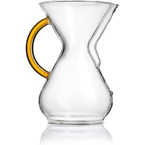 Chemex Pour-Over Glass Coffeemaker - Colored Glass Handle Series - 6-Cup Gold - Exclusive Packaging
