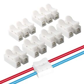 FULARR 62Pcs Premium Spring Wire Connectors, Quick Spring Connector, Electrical Cable Clamp Terminal Block Connector, LED Strip Light Wire Connecting –– 50Pcs CH2 + 12Pcs CH3