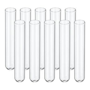 PATIKIL 10ml Test Tubes, 20pcs 3.94x0.63in Glass Clear Round Bottom Test Tube Containers for Bead Party Candy Bath Salt Storage Scientific Experiment Plant Propagation