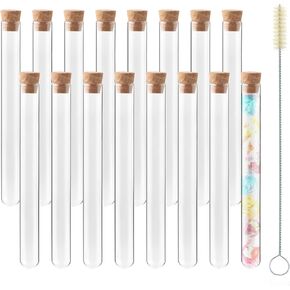 Okulab 20 PCS 25ML Clear Small Liquid Sample Glass Vials with Screw Caps, 28mm Diameter x 85mm Length Leak-Proof Vial, Golden Screw Cap with PE Liners in Saudi Arabia