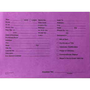A Plus Vehicle Dealer File Jackets DSA-546 Lavender Quantity 500