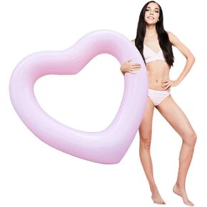 Inflatable Heart Pool Float, Sweet Love Swim Rings Float Loungers Tube for Summer Water Fun Beach Party Toys for Kids, Adults