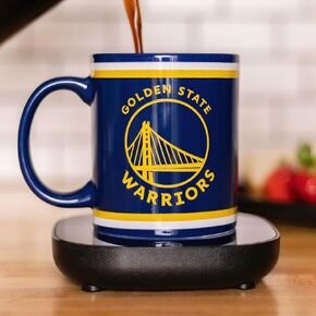Uncanny Brands NBA Golden State Warriors Logo Mug Warmer with Mug – Keeps Your Favorite Beverage Warm - Auto Shut On/Off