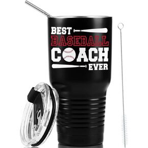 Onebttl Baseball Coach Gifts, Funny Gift Idea for Appreciation, Christmas, Birthday, 30oz Stainless Steel Insulated Travel Mug - Best Baseball Coach Ever