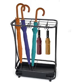 AetherWings Umbrella Stand Rack Umbrella Holder for Entryway Umbrella Holder with Removable Drip Tray,Black Large