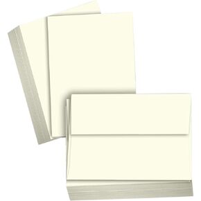 Hamilco Cream Cardstock Paper Blank Index Flash Note & Post Cards - Flat 4.5" x 6.25" A6 Card 80 lb Card Stock for Printer - 100 Pack
