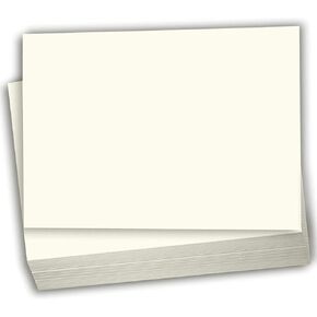 Hamilco Cream Cardstock Paper Blank Index Flash Note & Post Cards - Flat 4.5" x 6.25" A6 Card 80 lb Card Stock for Printer - 100 Pack