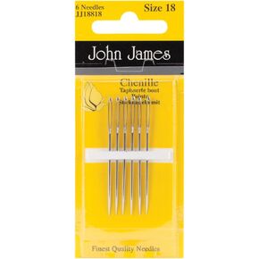 John James Blister Pack Chenille, Size 18 6ct. Hand Needle