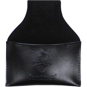 Scott Edward Billiard Chalk Holder Pouch Pool Cue PU Leather Chalk Holder with Clip, Portable Snooker Billiards Chalk Bag, Pool Accessories Black/Brown