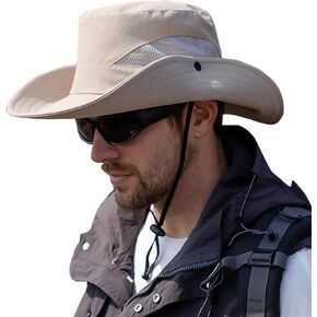 YOHTAS Unisex Sun Hat, Men Women Wide Brim Waterproof Breathable Packable Bucket Hat for Fishing Hiking Camping Gardening