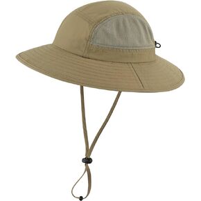 Connectyle Men's Outdoor Safari Sun Hat Wide Brim Fishing Hat Breathable Mesh Hiking Hat UV Protection Bucket Hat UPF 50+