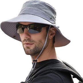Men Women Sunscreen Cooling Hat Ice Cap Heatstroke Protection Cooling Cap Wide Brim Sun Hat with UV Protection Grey in Saudi Arabia