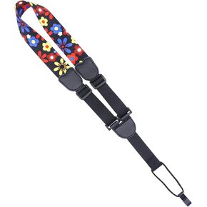 RAUYIVANY Colorful Hawaiian Jacquard Woven Ukulele Strap,Adjustable 22.8 to 26.8 in, Universal Ukulele Strap No Drill for Soprano Concert Tenor Ukulele，Ukulele Accessories，Also for small guitars
