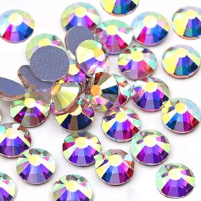 4320 Pieces Crystal AB SS6 Hotfix Rhinestones 2mm Flatback Rhinestones for Clothes Shoes Crafts