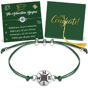 Erweicet Graduation Gift for Her Him, High School and College Compass Bracelet Graduation Gifts for Her Him