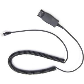 HIS-1 Quick Connect Disconnect Cable to RJ9 Plug Adapter Replacement QD Release Coil Cord Extension for Plantronic Headsets Compatible with Avaya IP 1608, 1616, 9610, 9620, 9620L, 9620C, 9630, 9630G