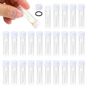 PATIKIL 1ml Plastic Cryogenic, 25Pcs Self Standing Cryogenic Vial Screw Top Frozen Test Tube for Lab Laboratory Science, Red Cap