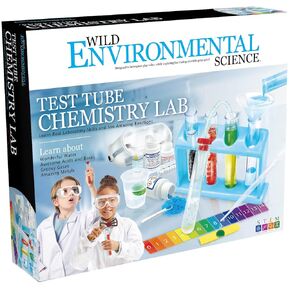 WILD ENVIRONMENTAL SCIENCE Test Tube Chemistry Lab - 50+ Science Experiments and Reactions - Ages 8+ - Learn About Solids, Liquids, Gases and More!