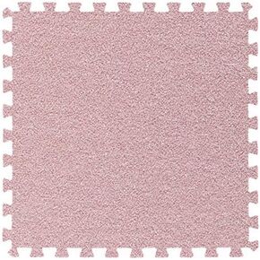 10 Pcs Interlocking Plush Foam Mat, Comfy Foam Carpet Tiles Floor Padding with Border Anti-Slip Border for Exercise, Yoga, Playroom, Garage, Room Floor, Puzzle Area (Purple)