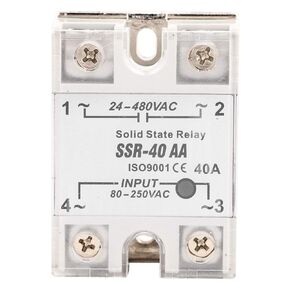Hilitand Solid State Relay, 40A Solid State Relay Module AC AC Input 90-250V AC Output 24-480V AC 2 Pole Double Throw Relay