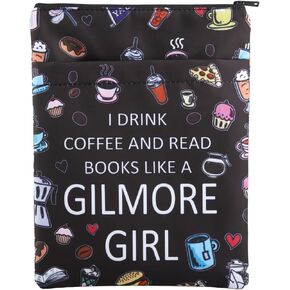 TV Show Merchandise Book Sleeve Book Lovers Gift Gilmore Inspired Book Cover Coffee Lovers Gift Luke’s Diner Gift Movie Fandom Gift (GilmoreG Bblk)