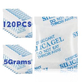 ODDIER 60 Packs 10 Grams Silica Gel Packs Desiccant Packets for Storage, Transparent Desiccant，Food Safe Desiccant Dehumidifiers, Rechargeable Moisture for Spices Jewelry Shoes Boxes Electronics