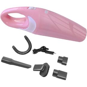 Wakauto Handheld Vacuum Cordless Vacuum Cleaner USB Charging Dirt Collector Mini Handheld Dust Cleaner Wet Dry Dual Use for Keyboard Car Computer (Pink)