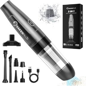 SakerPlus Car Vacuum Handheld Vacuum, Car Vacuum Cordless Rechargeable, Wireless Handheld Car Vacuum Cleaner Brushless