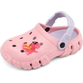 Meik Mangni Girls Boys Clogs Kid's Garden Shoes Cartoon Slipper Dinosaur Slides Lightweight Beach Sandals Outdoor Summer