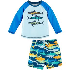 Mud Pie Boys Rash Guard & Swim Set
