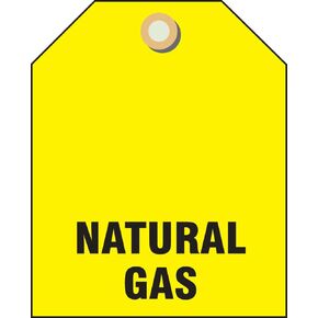 Accuform TDW218 Plastic "Natural Gas" Valve IDENTIFIER Tag, 2-1/2" H x 2" W, Black on Yellow (Pack of 5)