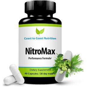 NitroMax Performance Formula – L-Arginine Nitric Oxide Supplement Plus Citrulline, AKG, Beta Alanine – Build Muscle, Vascularity, Energy, Circulation – Workout Harder - 60 L-Arginine Capsules