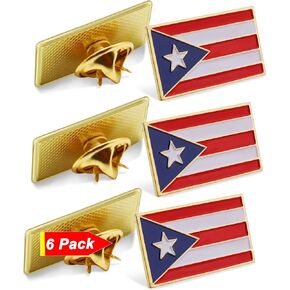6/12/50/100PCS Puerto Rico Lapel Pins Waving New Puerto Rican Flag Pins Bulk Metal Patriotic Souvenir Series Gifts