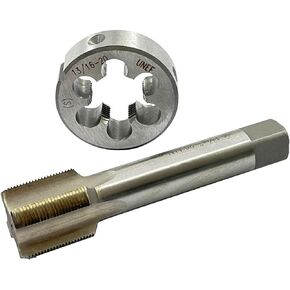 ASZLBYM 13/16-20 HSS Tap And Die Set，UNEF Machine Thread Tap and UNEF Round Thread Die Right Hand