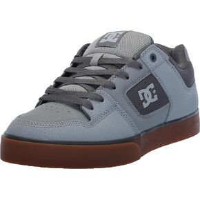 DC Men's Pure Low Top Lace Up Casual Skate Shoe Sneaker, Carbon/Gum, 10.5