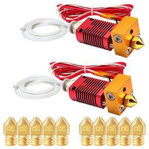 SIMAX3D [2pcs of Pack] SIMAX3D 3D Printer Extruder Hotend Compatible for Ender Extruder Head 24V V5 with 10PCS Brass 0.4mm V6 Nozzles (for Ender)