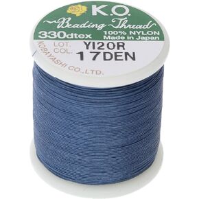KO Nylon Beading Thread, White Color, Japanese Pre-Waxed 100% Nylon, 330TEX, Tangle Resistant Knotting Cords, 50m /55 yds Spool, Use for Seed Bead Projects, Loom Work & Bead Weaving