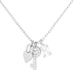BLANK SLATE Heart Key Lock Necklace for Women, 18K Gold Plated Dainty Chain Necklace for Girls, Gift for Mom, Girlfriend, Wife
