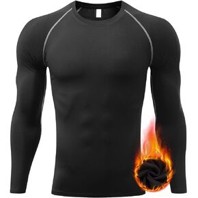 Tesuwel Mens Thermal Shirts Long Sleeve UPF 50+ Running Cycling Ski Base Layer Top,Sweat Wicking Cool