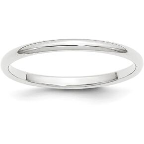 Sonia Jewels Platinum 2mm Half-Round Wedding Band