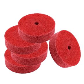 5Pcs Nylon Fiber Polishing Buffing Wheels 75mm/3" Deburring Wheel for Grinder Buffing Machine, Polishing Disc Wheel, Red