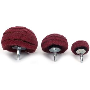 3Pcs 3" 120Grit Abrasive Mounted Polishing Pad Buffing Wheel Green Mushroom Grinding Head with 6mm Shank Pack of 10Pcs for Metal Aluminum,Stainless,Jewelry,Wood,Plastic,Ceramic,Glass,etc