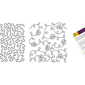 Quilting Creations Stencils for Machine and Hand Quilting | 2 Quilt Plastic Stencils for Stippling, Background, Patterns | Floral Stipple, Standard Stipple Design Stencil Set with Quilter's Guide
