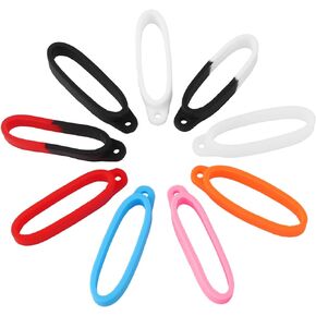 18PCS 9 Colors Anti-Lost Silicone Rubber Rings Holder Multipurpose Adjustable Cases Necklace Lanyard Bands Replacement Pendant Carrying Kit Silicone Lanyard Holder Case For Pen Office Daily Sports