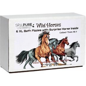 Wild Horses Bath Bombs: for Kids with 6 XL Bath Bombs with Surprise Horses Inside, USA Made, Handmade, Natural Bath Bombs, Birthday Gift idea for Kids, Spa Parties in Saudi Arabia