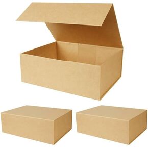 RayofSun Black Gift Boxes with Lids for Presents.Black Boxes 10.5 * 7 * 3inch,Bridesmaid Proposal Boxfor Wedding,Christmas,Birthday(3PCS)